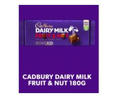 CADBURY DAIRY MILK FRUIT AND NUT CHOCOLATE BAR, 180G