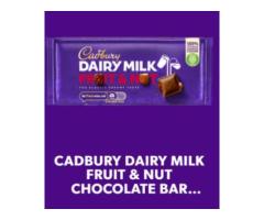 CADBURY DAIRY MILK FRUIT AND NUT CHOCOLATE BAR, 110G