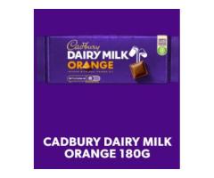 CADBURY DAIRY MILK ORANGE CHOCOLATE BAR, 180G