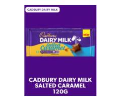 CADBURY DAIRY MILK SALTED CARAMEL CHOCOLATE BAR, 120G