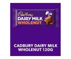 CADBURY DAIRY MILK WHOLENUT CHOCOLATE BAR, 120G