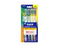 Oral B Criss Cross - Family pack of 4 toothbrushes – Medium