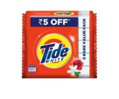 Tide White Detergent Bar Soap, Value Pack 200 gms x 5