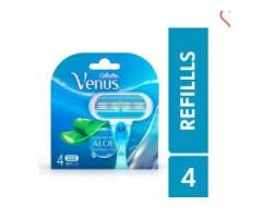 Gillette Venus Hair Removal Razor Blades Refills Cartridges for Women, 4 Pieces (Aloe Vera)