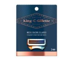 King C. Gillette Men’s Neck Razor Cartridges (Pack of 3) with Built-in Precision Trimmer for Shaping